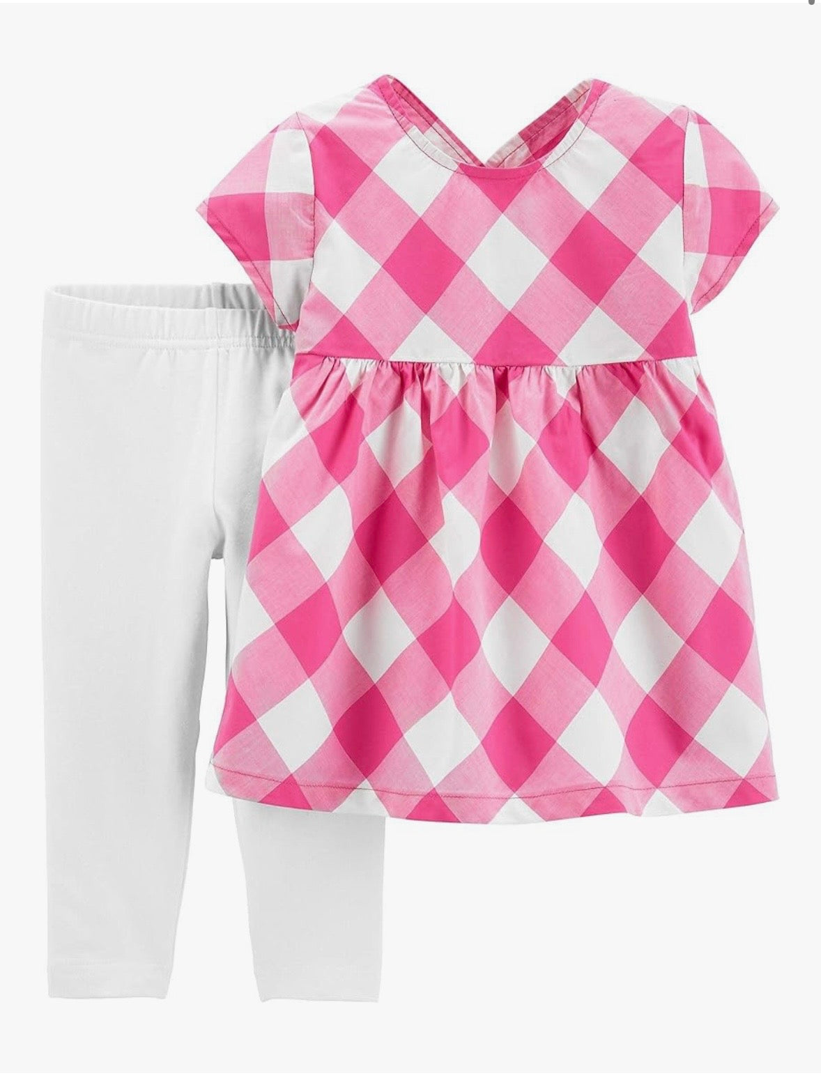 Carter's Conjunto de leggings capri a cuadros a cuadros para bebé niña