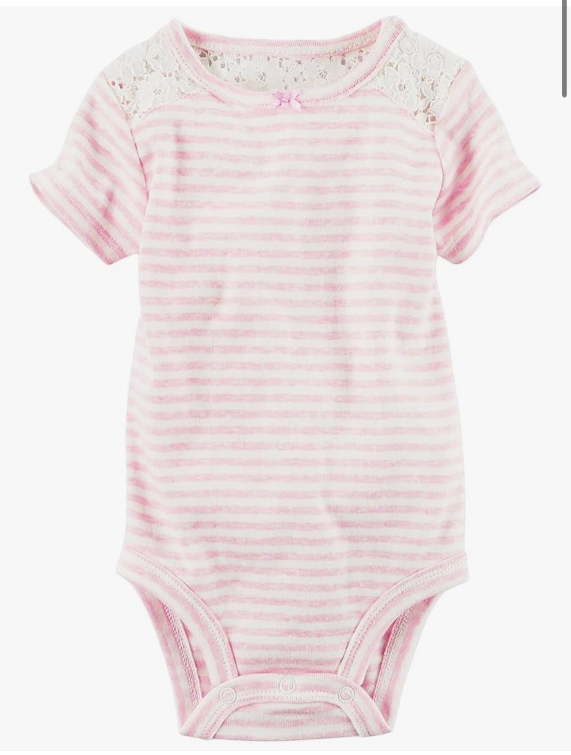 Carter bebé Niñas Encaje Yugo Bodysuit, 3 meses, Rosado