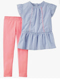 Carter's Conjunto de 2 piezas de leggings para bebé niña, 3 meses, Rosado