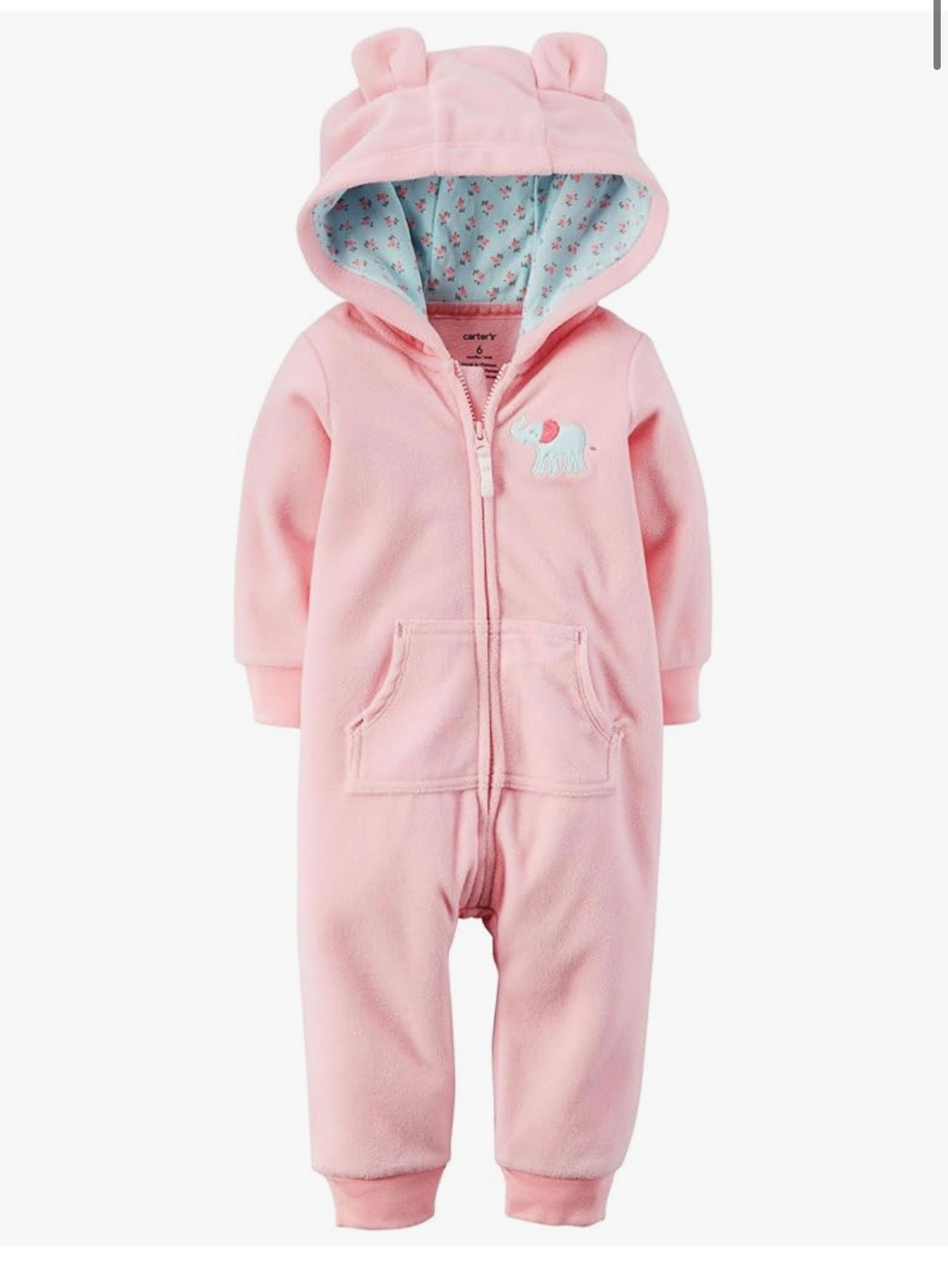 Carter's Girl's Rosa Baby Bear Fleece Jumpsuit (9 Meses)